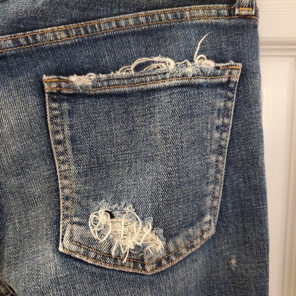 Moussy Vintage Jeans Women 26 Mid Rise Ankle Tapered Distressed Blue Chic Japan - Picture 10 of 16